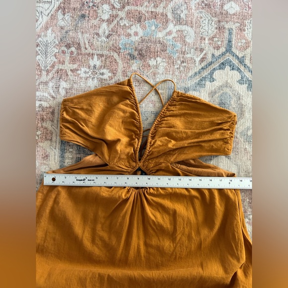 Banana Republic Manon Linen Blend Maxi Cutout Dress Sz 10 - Picture 13 of 15